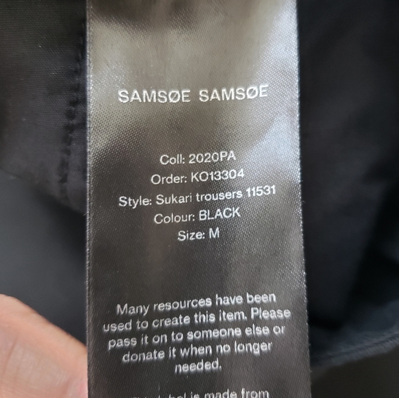 NEW Samsoe & Samsoe Sukari Tie Waist Black Trouser - Picture 7 of 7